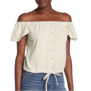 Madewell texture and thread cream off shoulder top